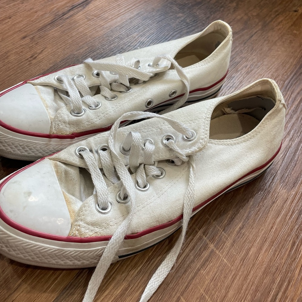 White low top Converse chucks